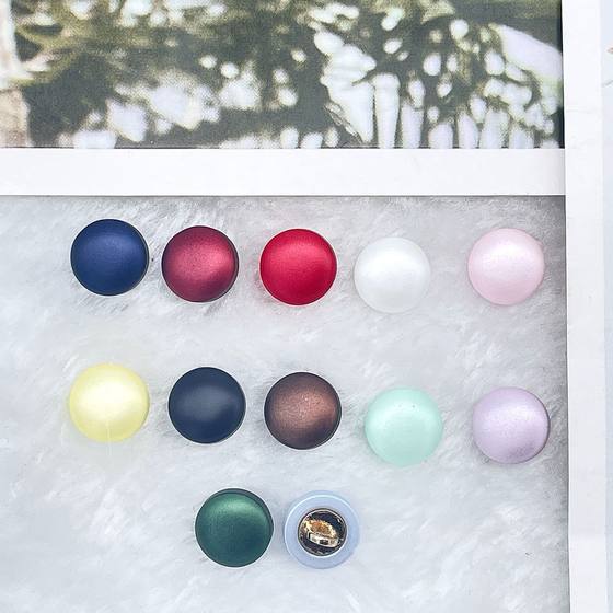 Mushroom Craft Color Resin Metal Foot Button Children's Shirt Button Color Resin Button Small Chanel Style Cardigan Button