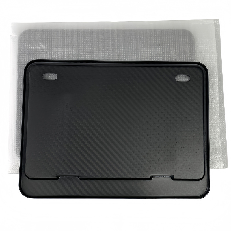 Wholesale genuine carbon fiber license plate frame, rear license plate protector, motorcycle modification accessory, non-destructive installation, universal fit