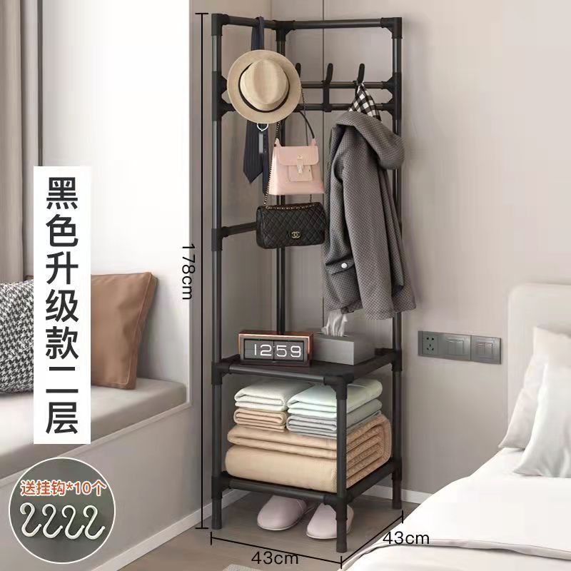 Percha de ropa de esquina multicapa ensamblada esquina dormitorio ligero lujo colgar percha de ropa multifuncional almacenamiento estante de piso doméstico