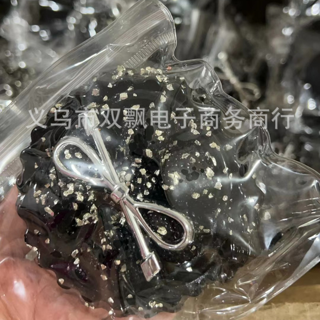 跨境直播超软黏袋子黑暗星辰树莓塔蝴蝶结黑色树莓塔捏捏乐玩具