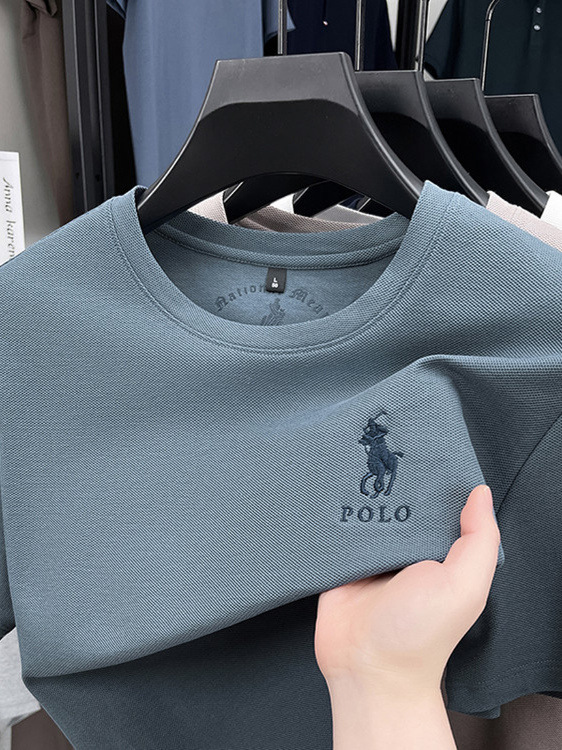 Brand fashionable casual cotton T-shirt with a round collar