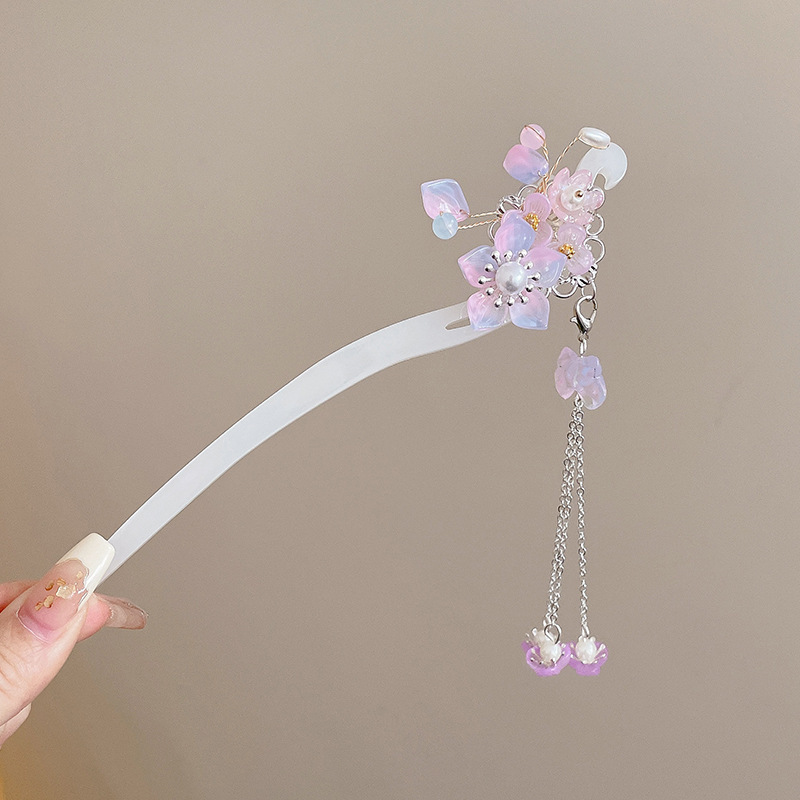 Clip de pelo de vela de jade blanco nuevo estilo antiguo chino de alta sensación de estilo de cabello de estilo chino de estilo