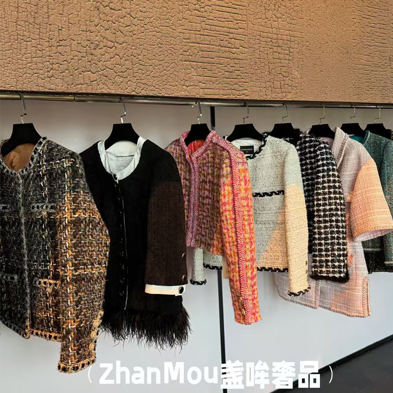 Thirteen Lines of Spring and Autumn New Short Tweed Chanel-Style Jacket with a High-End Designer Brand Women's Wholesale Supply