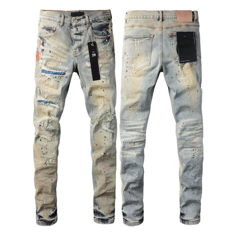 European and American Street Designer Solid Color American Retro Trendy Hip-Hop Dippie Handsome Slim-Fit Stretch Skinny Jeans