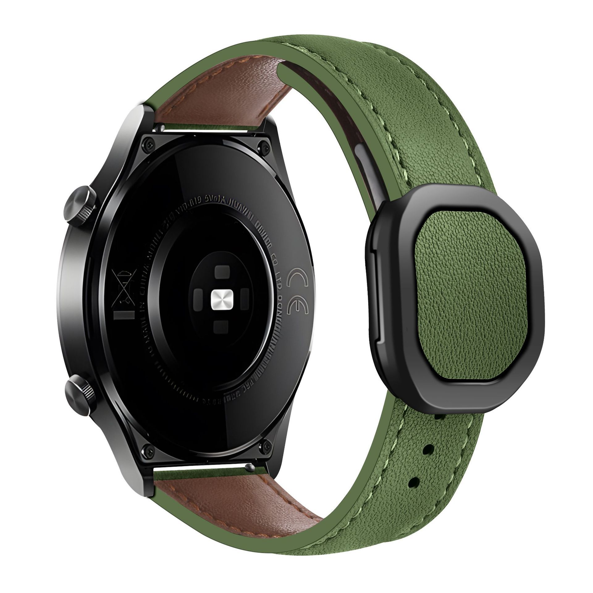 Sobib Samsungi ja Huawei moodsa stiiliga kellarihmadele, 20 mm ja 22 mm, Nautiluse magnetilise kokkupandava pandlaga nahast kellarihmadele._voghion.com