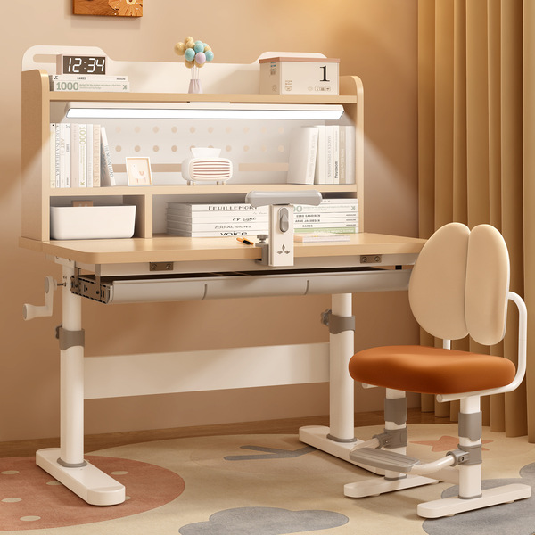 Children's study table hand-operated lift primary and secondary…