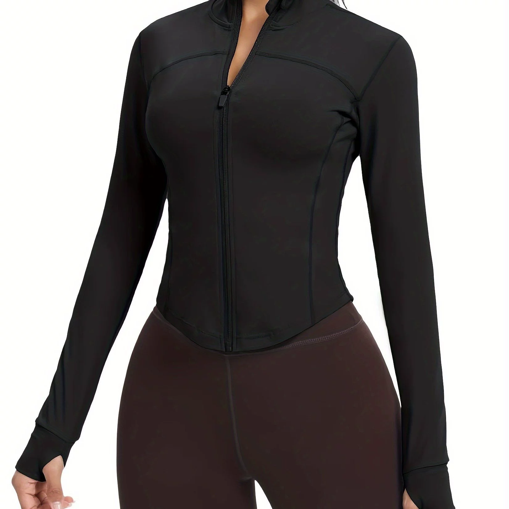 Женская спортивная куртка Slim Fit Полная застежка Многорежимный бег Кроссбордер