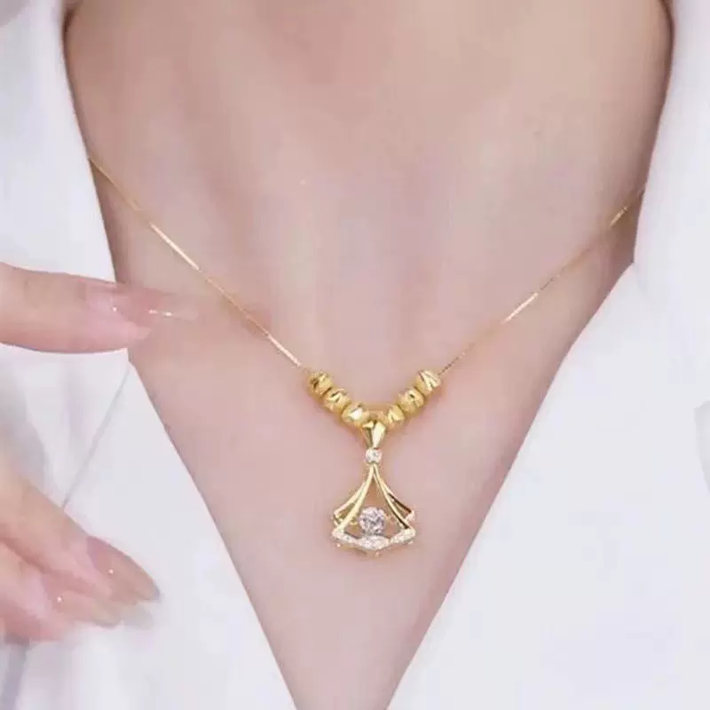 新款六福珠项链灵动小裙子吊坠轻奢精致时尚小众设计百搭气质项饰