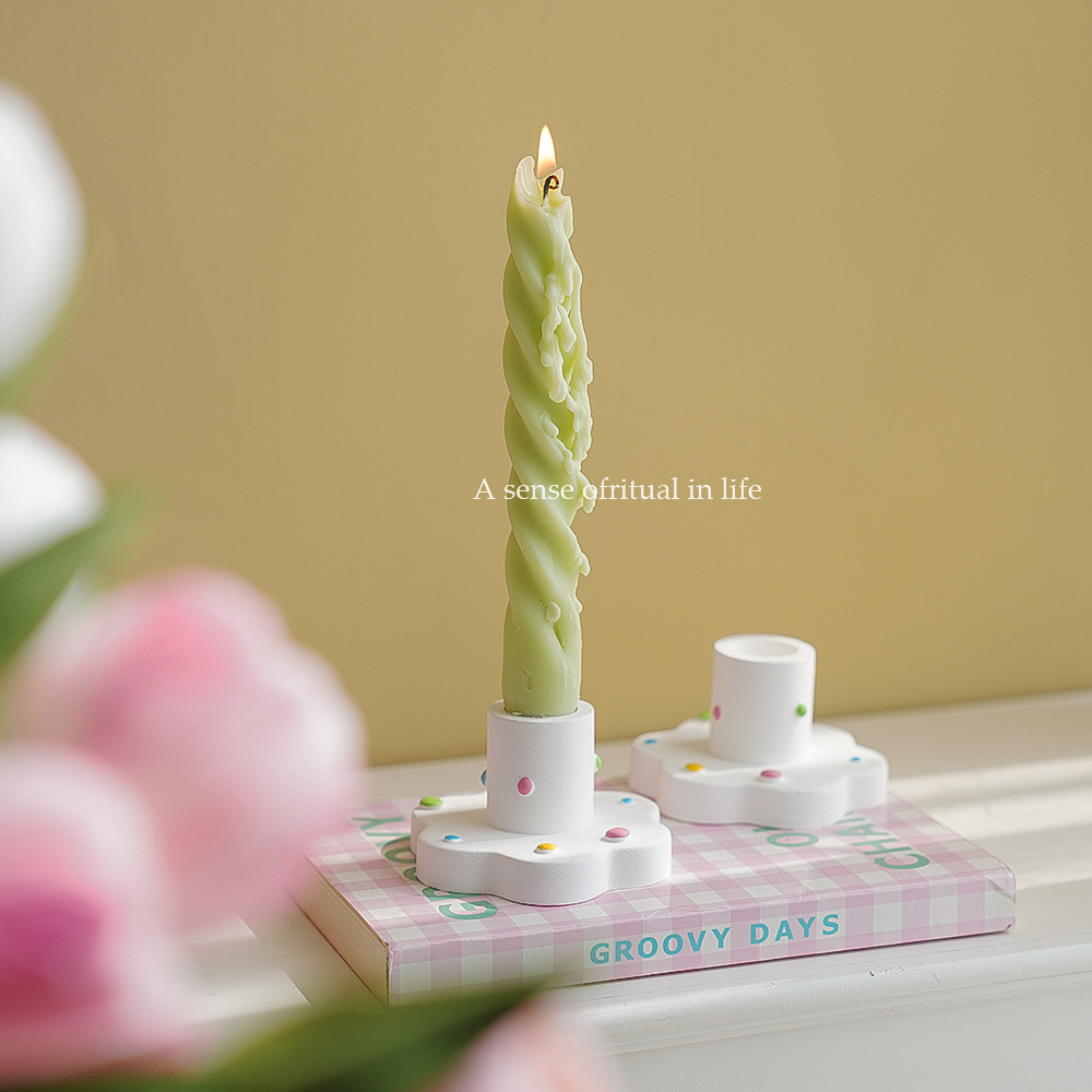 Vela Candelabro Atmósfera Adornos Candelero Decoración de escritorio para el hogar creativo Candelabro Base de vela de aromaterapia de yeso transfronterizo