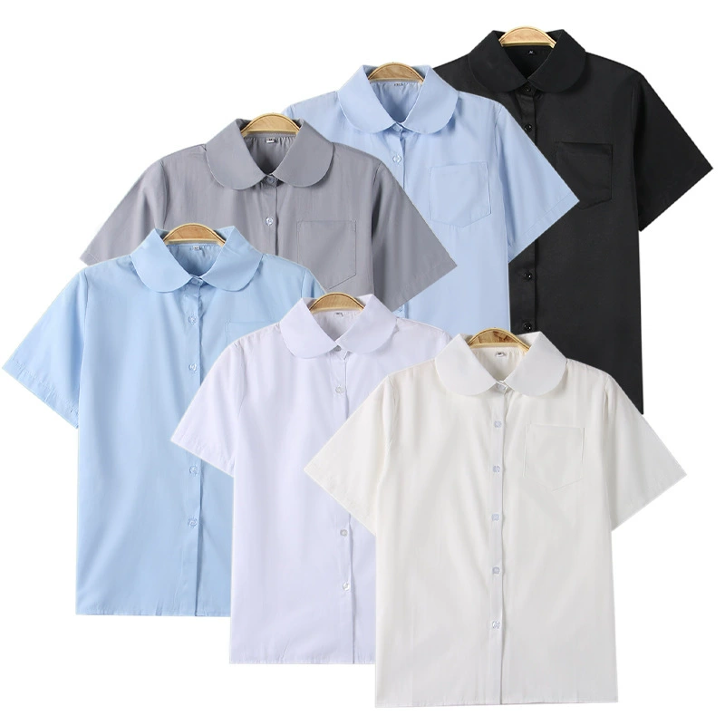 Производители в наличии оптом Японские ученики средней школы Maru лацкан с круглым вырезом и короткими рукавами для детского сада JK Униформа Рубашка непроницаемая