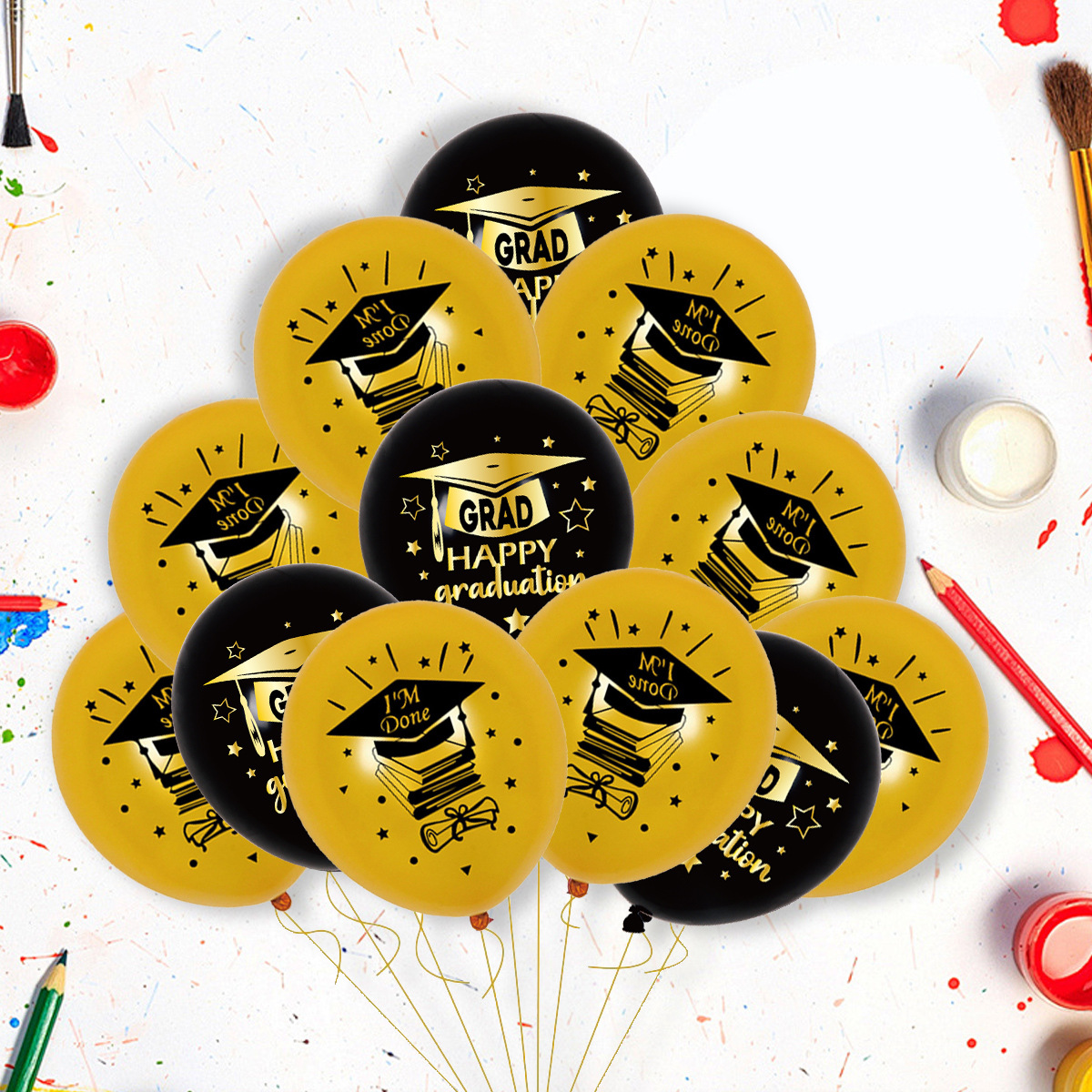 Temporada de graduación Globo de impresión de globos Maestro de graduación Decoración de fiesta de graduación de estudiantes Globo de látex de impresión redonda de 12 pulgadas