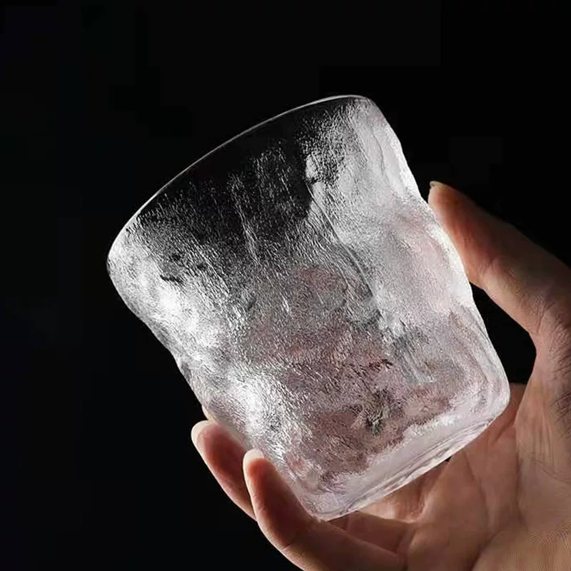 Стеклянная чашка New Glacier Glacier, водопадная текстура, утолщенная стеклянная поверхность, 300–350 мл