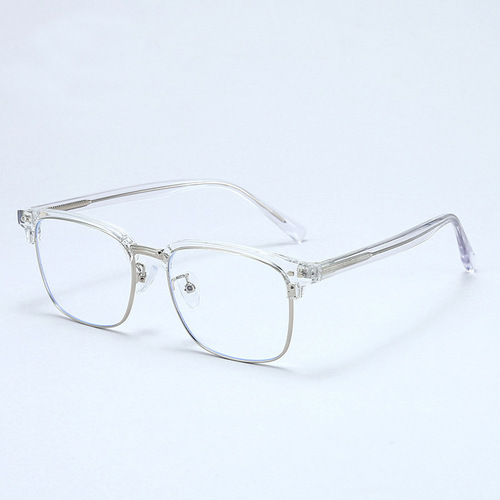 8009 New Retro Eyebrow Glasses Men's TR Business Frame Half-Frame Material Insert Pin Can Be Matched With Myopia Glasses