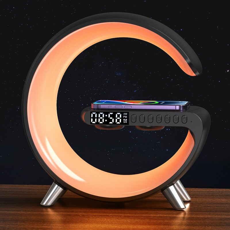 ワイヤレス充電bluetoothスピーカーランプ雰囲気ランプ重サブウーファLED付き小夜灯デスクトップ小音響プレゼント|undefined