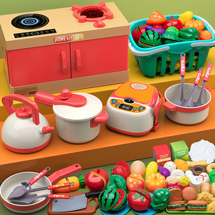 Детская кухня, игрушка, семейный комплект, реалистичная кухонная утварь, плита для мальчиков, подарок на день рождения, 3 лет