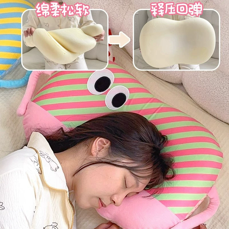 Милый допамин маленький монстр двухсторонняя хлопчатобумажная подушка для сна Студенческая классная комната Офисная подушка для сна Подушка для сна
