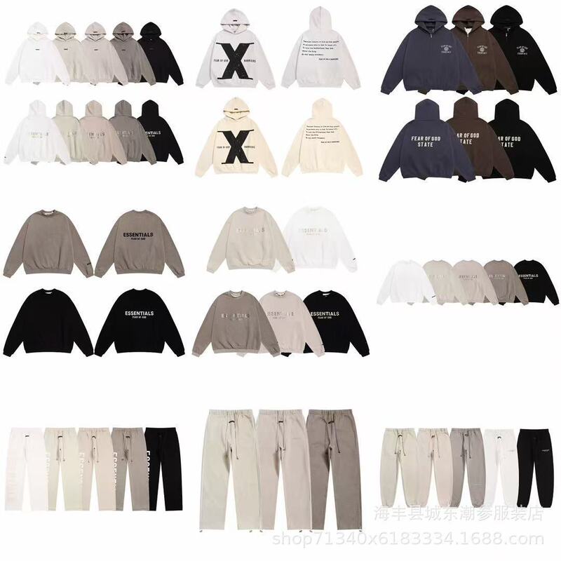 Cross-Border Foreign Trade Trendy Brand Fog Classic Letter Print Unisex High Street Loose Casual Hooded Sweatshirt Short Sleeve