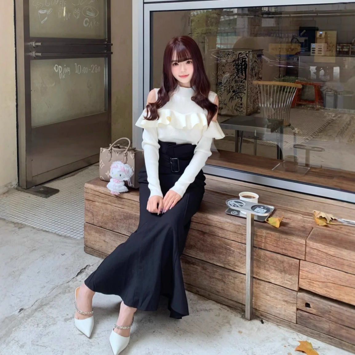 【慧琳】国境を越えた日系2023春夏半高襟ハスの葉の縁に肩を出したニットウェア23B041/24B125