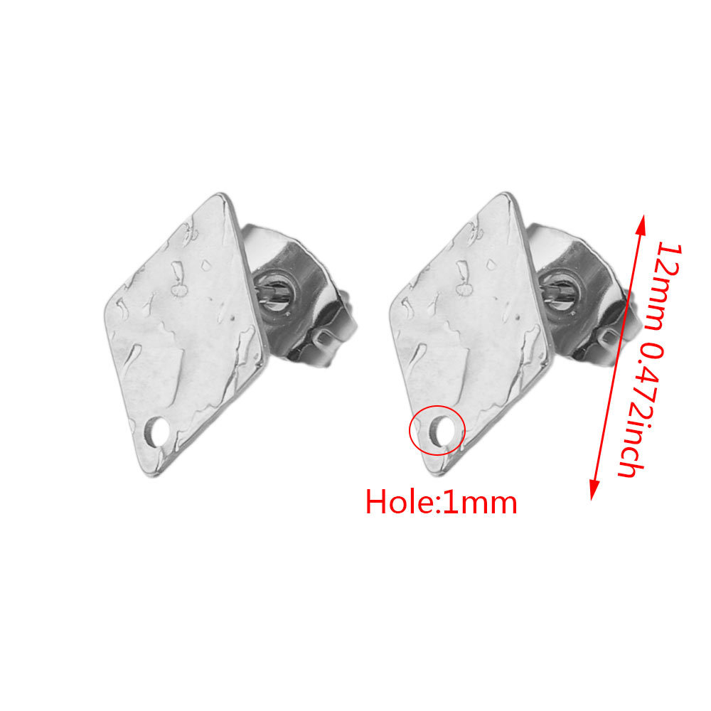 Pendientes geométricos de acero inoxidable europeos y americanos columna en relieve DIY pendientes pieza con agujero accesorios de joyería pendientes de acero de titanio producción