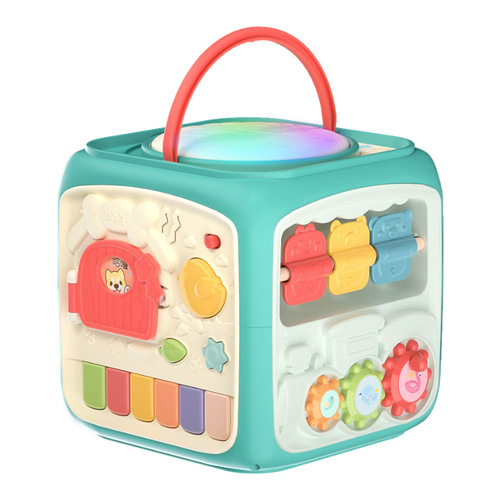 Hexahedral children's early education educational music beat drum 0-1-2 years old baby hand beat drum baby toy 6-8 months
