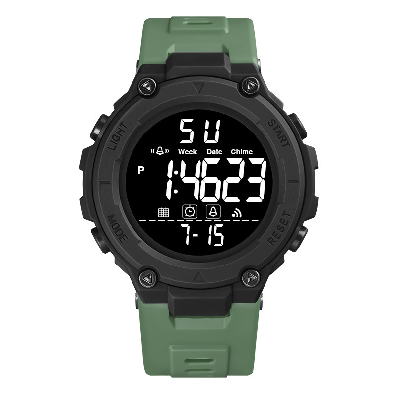 Nueva moda deportiva al aire libre reloj electrónico de los hombres de los estudiantes multifunción reloj de alarma luminosa reloj electrónico al por mayor