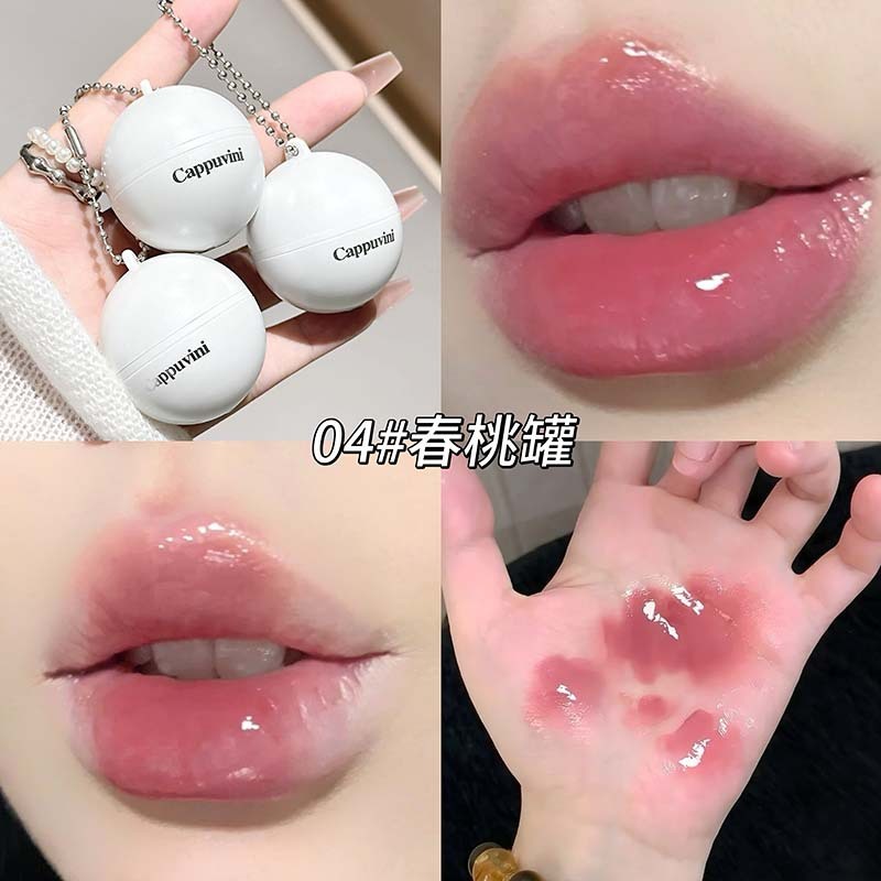 CAPPUVINI 釉薬ハートミラーリップゼリー水光沢保湿美白学生パーティー化粧品リップグロス美容メイク|undefined