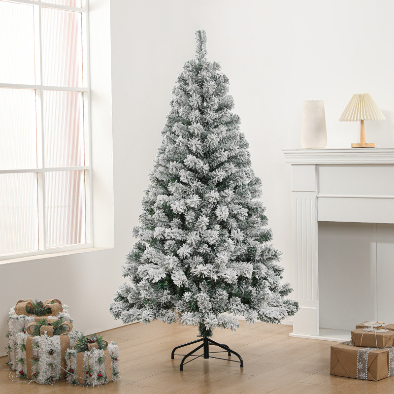 Árbol de Navidad de PVC gran encriptación flocado blanco árbol de simulación de nieve 0.45m - 2.1m decoración de suelo en stock