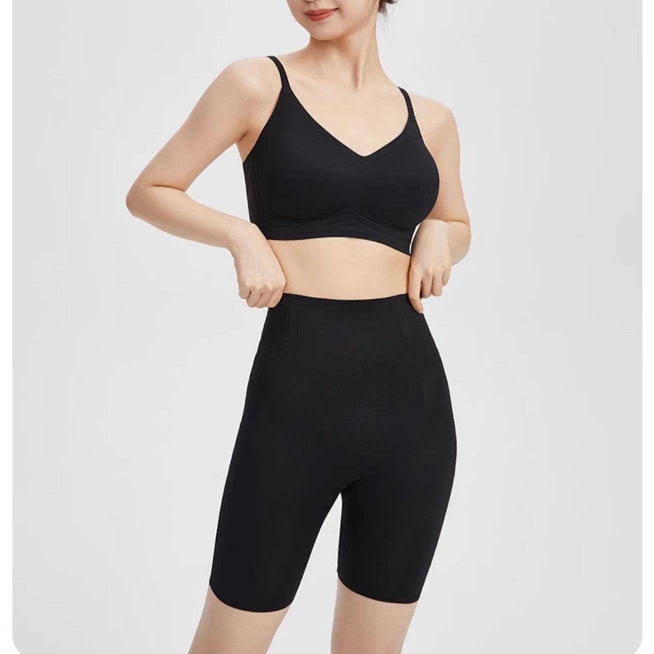 Vientre que forma los pantalones fuertes que forman el vientre pantalones que forman la cintura pantalones de elevación de la cadera látex inferior entrepierna vientre que contrae cómodos pantalones de plástico de una pieza