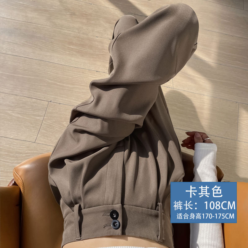 봄, 가을 스타일 - 더블브레스트 카키팬츠 기장 108cm