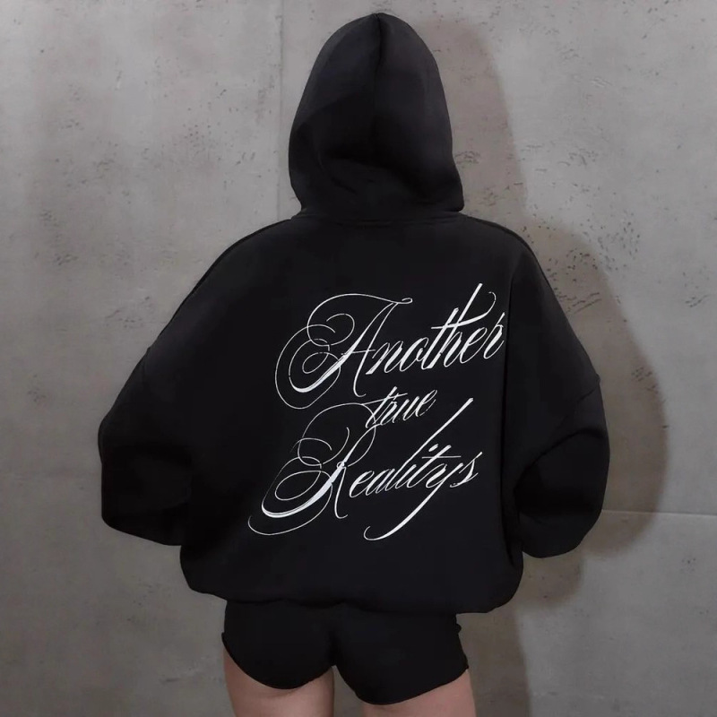 Heavy-duty women's hoodie, personalized, for export, cross-border, European and American style, white, artistic, with lettering, hooded baseball jacket, fleece-lined, thickened, for export