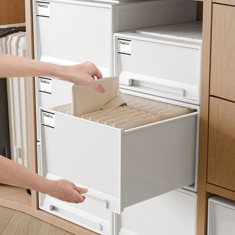 加厚抽屉收纳日系衣柜收纳盒衣物内衣收纳柜书籍整理抽屉式收纳箱
