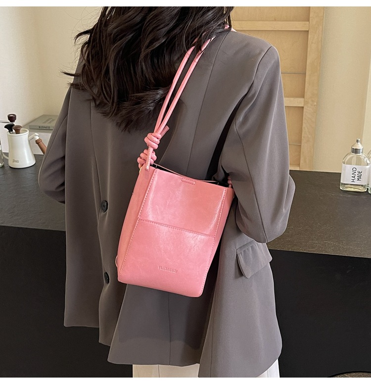 2025 Summer Popular Mini Small Bags for Women New Solid Color Foreign Style Crossbody Bag Korean Style Textured Bucket Bag