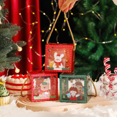 創意的なクリスマスイブのリンゴのプレゼントの箱のクリスマスのクリスマスイブの果物の包装箱の透明なリンゴの箱のキャンディーの小さい贈り物の箱
