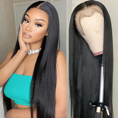 跨境热卖wigs 中分长直发 多色可选 前蕾丝假发 化纤全头套