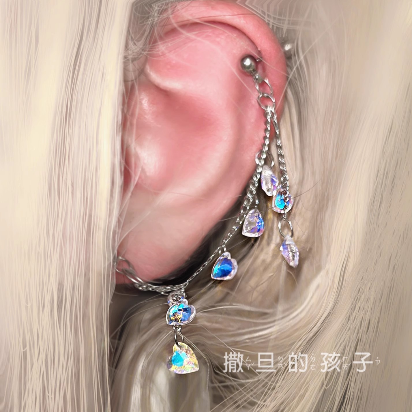 16G labret stud size and finish detail