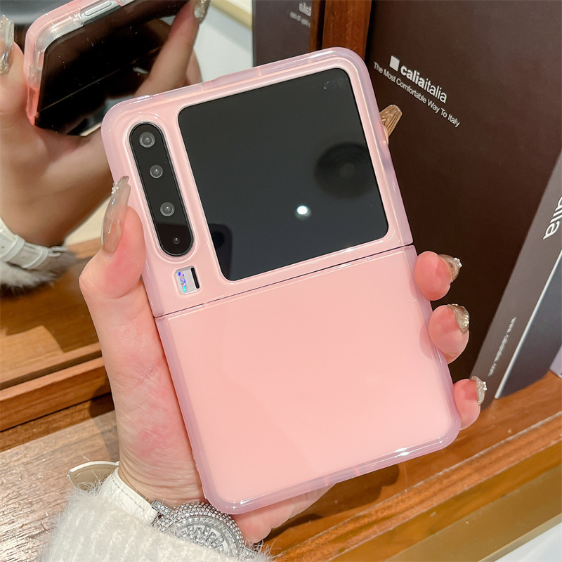 Huawei pura x 携帯電話ケースゼリー無地 purax 折りたたみスクリーンシンプルなコントラストカラーハンドロープ女性の保護カバーに適しています|undefined