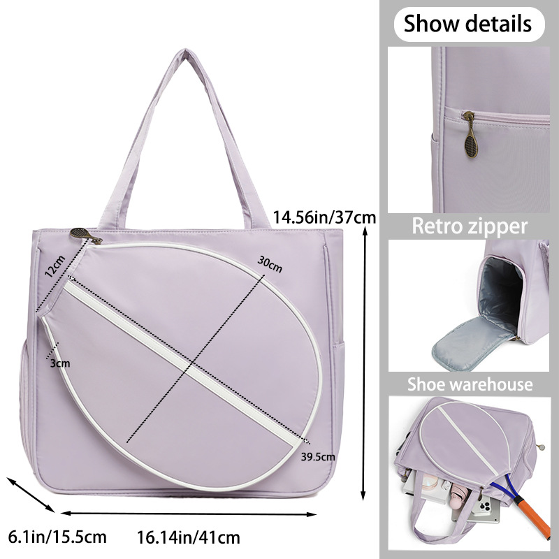 Bolsa de tenis de gran capacidad al aire libre bolsa de pelota de alto valor de cara mujer hombro de un solo hombro bolsa de bádminton