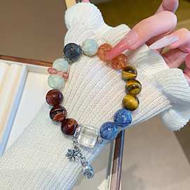 天然水晶手串饰品 原创设计 多宝水晶手链手饰diy 红虎眼水晶手串
