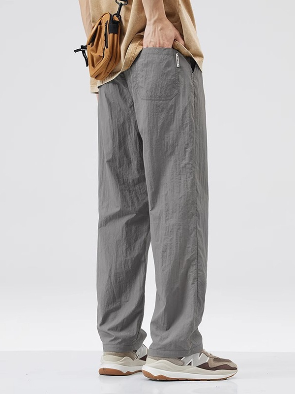 Cool Ice Silk Pants Men's Summer Thin Quick-Drying Loose Straight Workwear Men's Pants Summer Sports Casual Pants 5