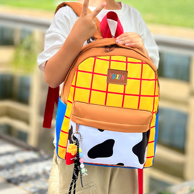 Mochila japonesa simple y ligera de doble hombro, jardín de infantes de dibujos animados de gran capacidad, mochila encantadora para niños y niñas.