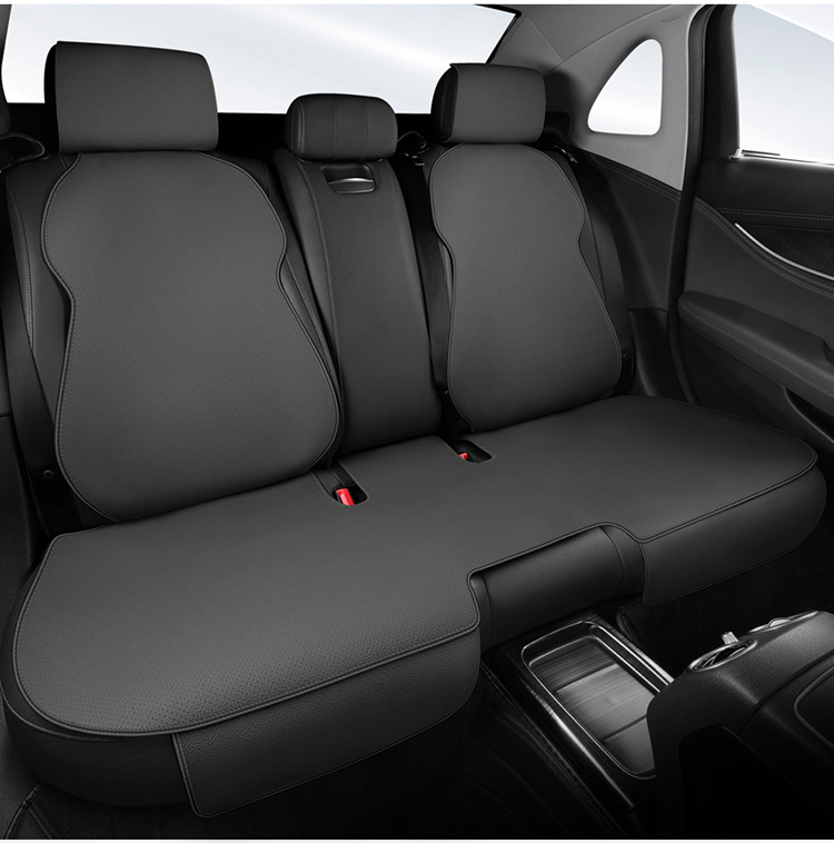 Suede Leather Car Seat Cushion, Universal for All Seasons, Perforated and Breathable, Small Waist Saddle, Soft Technical Cloth Car Seat Cushion