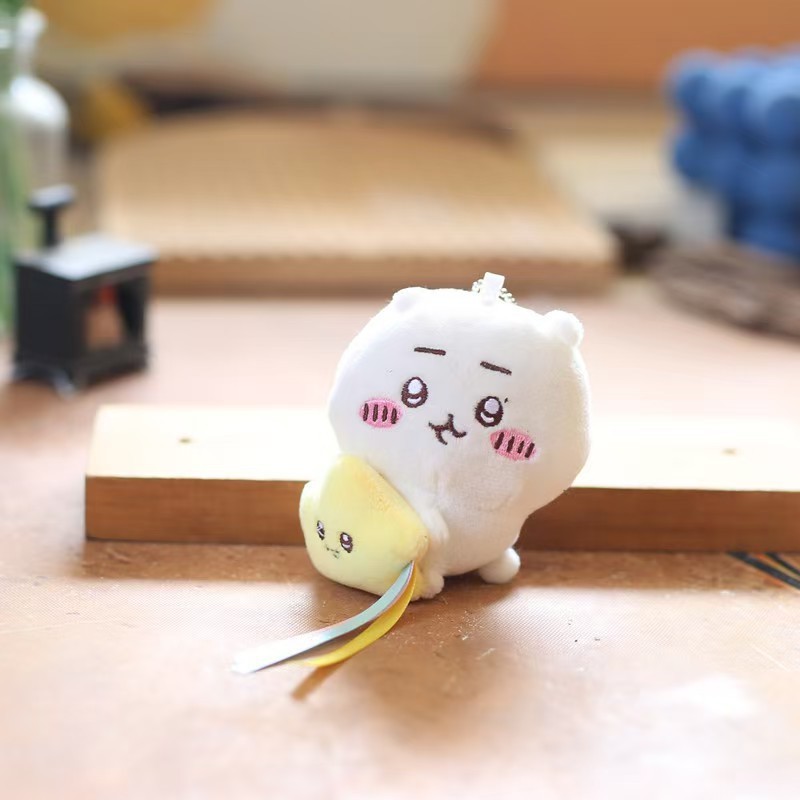 日版自嘲熊chiikawawa吉伊卡わぁ公仔小足ウサチ小八ストラップかわいいぬいぐるみ|undefined