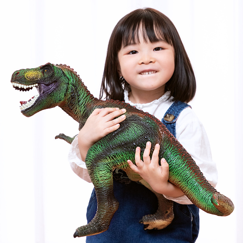 Soft Glue Dinosaur Toy Vinyl Tyrannosaurus Rex Double Crown Dragon Simulation Dinosaur Model Stall Toy Boy Toy