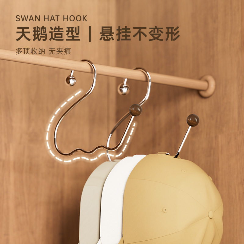 Sombrero, percha, artefacto de almacenamiento, dormitorio, hogar, bufanda antideslizante sin costuras, gancho multifuncional de acero inoxidable al por mayor