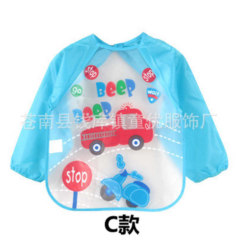 EVA para niños mono de bebé de manga larga a prueba de agua babero bebé sin lavado anti-sucio comer ropa de pintura ropa de babero de arroz