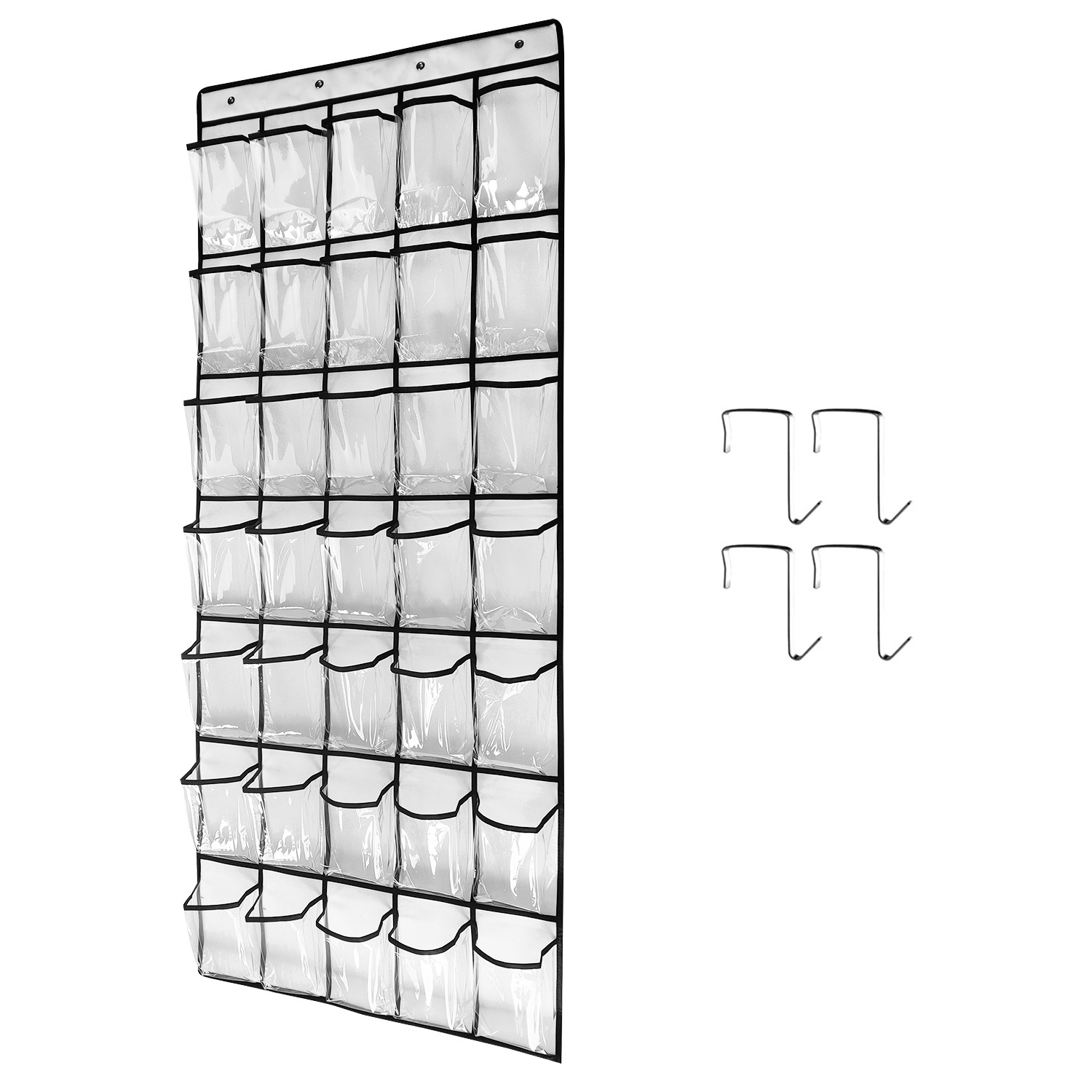 亚马逊热卖款同款35格水晶口袋无纺布挂鞋架适用于门后衣橱鞋架