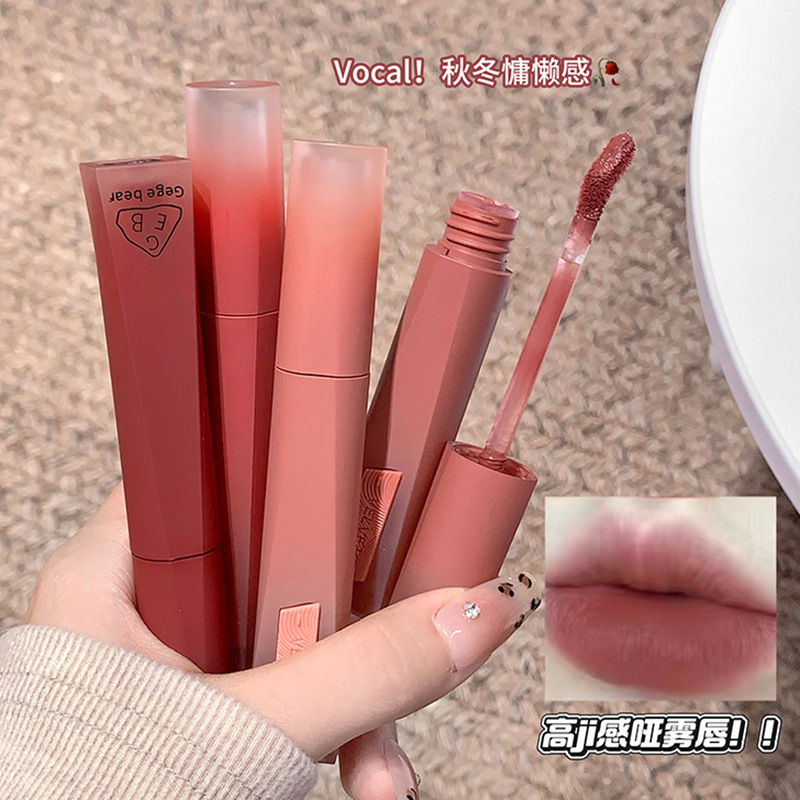 Makeup Gege Bear Velvet High-End Lip Glaze for Women to Enhance Complexion, Matte Finish, Everyday Natural Look, Brightening Lipstick