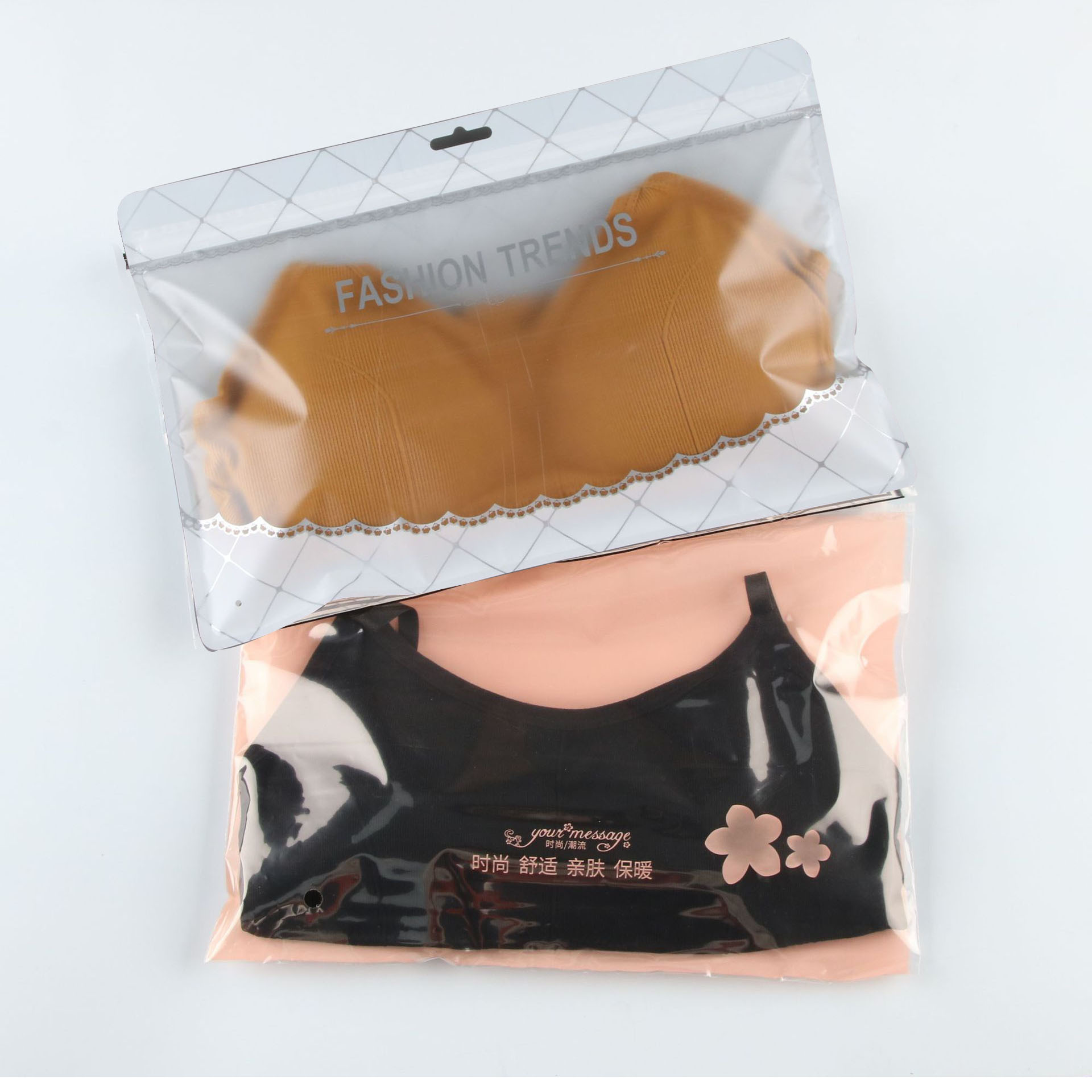 现货pe磨砂拉链袋袜子内衣pe塑料塑料自封袋内裤服装包装袋批发