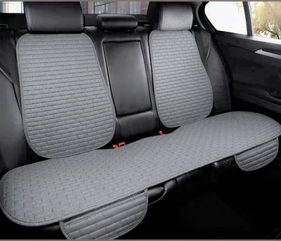 seat cushion single square cushion – Seat cushion, seat cover - long-grid-hemp-elegant-gray-conjoined-back-row