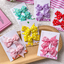 可爱波点蝴蝶结韩版发夹学生鸭嘴少女发卡后脑勺日系甜美头饰发饰